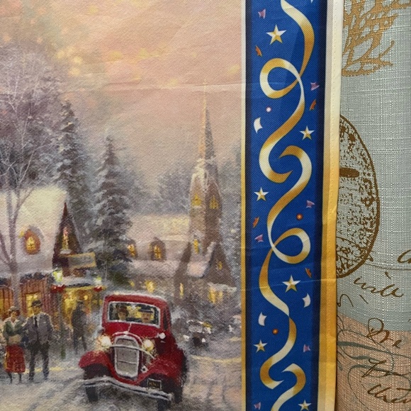 Thomas Kinkade Painter Of Light Happy New Year Flag Outdoor Double Sided Artist - Picture 6 of 10